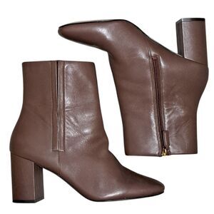 Cole Haan Grand 360 Cristy Square Boho Chunky Heel Bootie Sz 10 Chestnut Leather